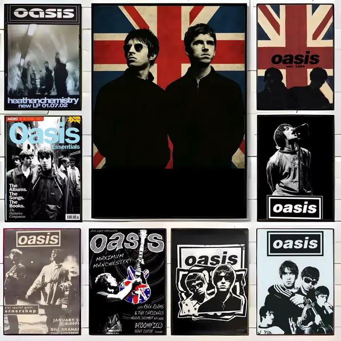 Affiche murale de la groupe de Britpop Oasis, impression artistique, peinture murale décorative, décoration de la maison, cadeau non encadré