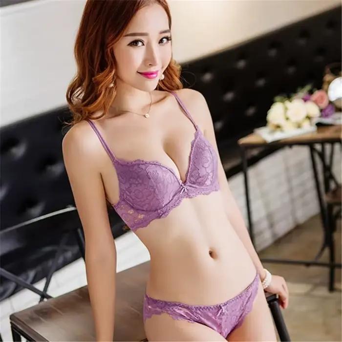 Soutien-gorge brodé en dentelle avec nœud papillon pour femme