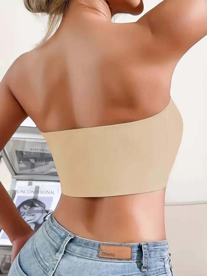 Soutien-gorge sans bretelles pour femme en soie glacée