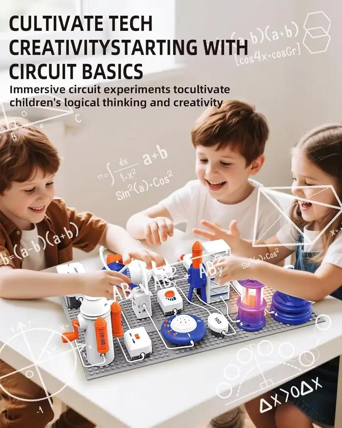 Kits scientifiques STEM pour enfants, Kit d'exploration électronique, 66 pièces de circuits de bricolage, plus de 1200 projets, jouet éducatif STEM Gif