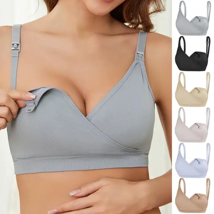 Soutien-gorge d'allaitement de maternité sans fil, en Nylon, sans couture, fermeture frontale, confort d'allaitement, Support réglable, sous-vêtements de grossesse doux