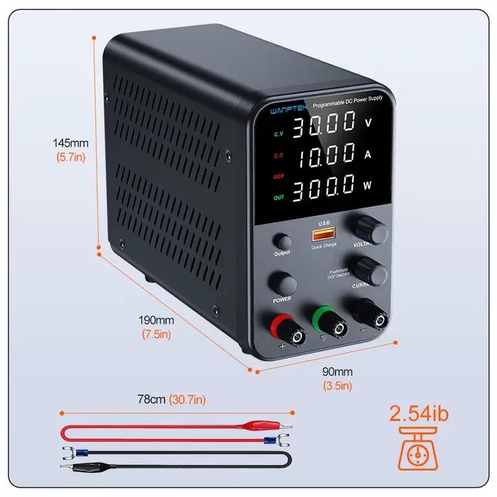 Wanptek DC alimentation de laboratoire 30V 60V 120V régulateur de tension réglable tension préréglée courant double tension d'entrée 220V/110V