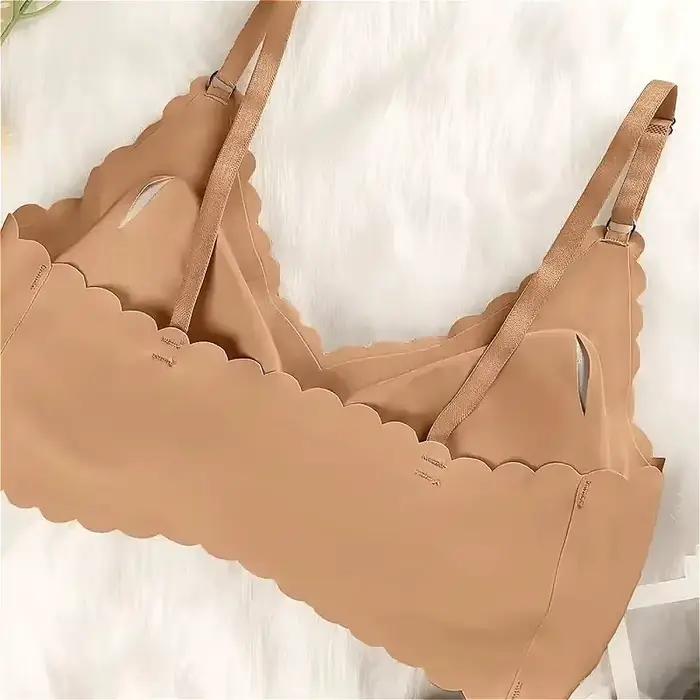 Offre spéciale 6 couleurs nouveau sous-vêtements en soie glacée soutien-gorge confortable sans fil rembourré bord