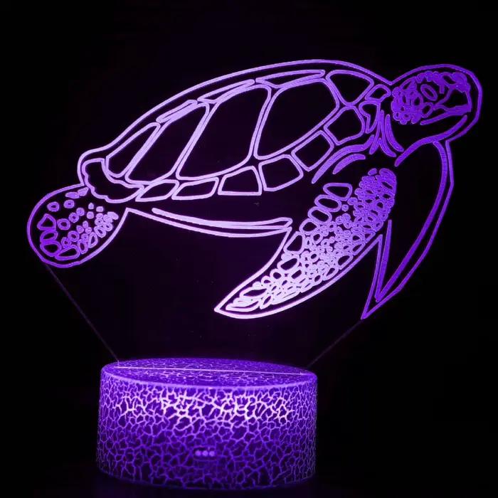Nighdn 3D LED tortue veilleuse pour enfants 7 couleurs tortue lampe chambre décoration anniversaire cadeaux de noël enfant veilleuse