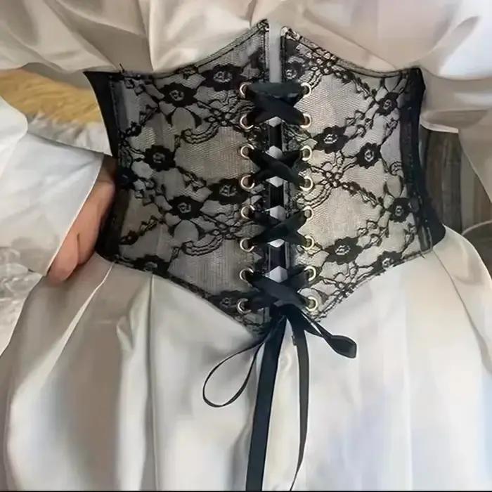 Ceinture Corset à Lacets Tendance pour Femme – Style Rétro, Ceinture de Taille pour Robe, Idéale pour Tenues Décontractées et Occasions Spéciales