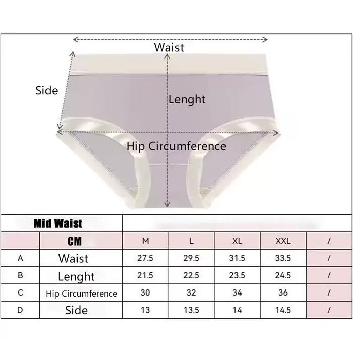 Lot de 4 culottes invisibles sans couture 50S confortables pour femmes