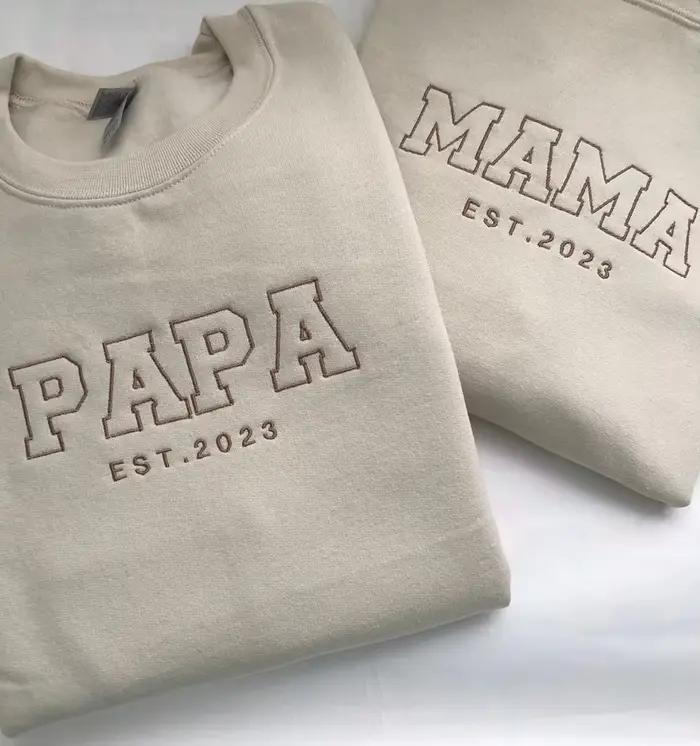 Sweat-shirt PAPA personnalisé, sweat-shirt papa brodé, sweat-shirt à manches personnalisé, pour lui, cadeau pour papa, cadeau pour grand-père