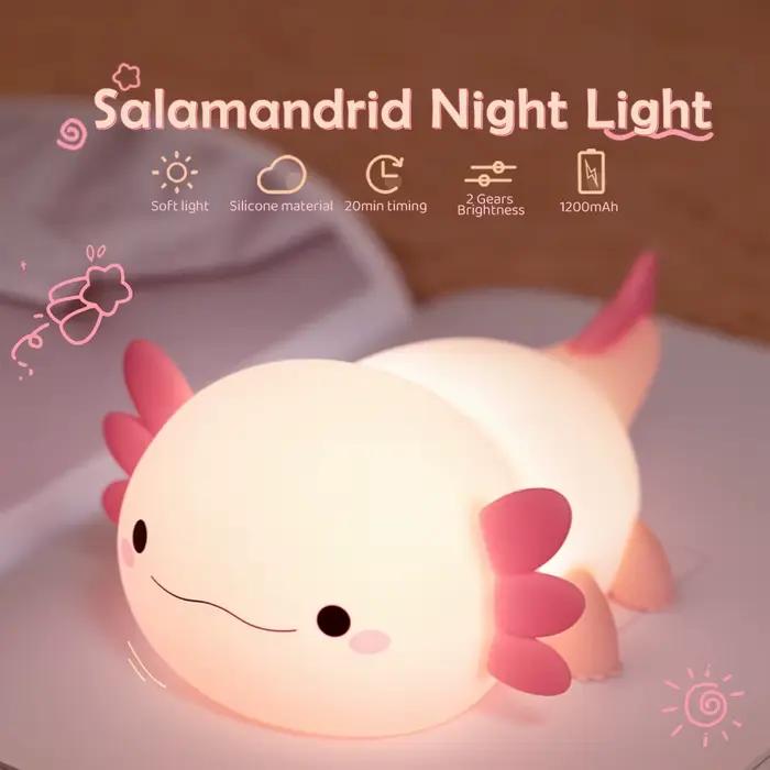 Axolotl veilleuse pour enfants 2 luminosité Silicone pépinière veilleuse Portable USB Rechargeable lampe de chevet pour chambre de bébé