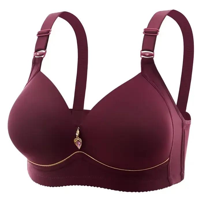 Soutien-gorge pour maman, sans anneau en acier, respirant, froncé, sous-vêtements pour dames, bonnet fin Non magnétique, brillant, obèse
