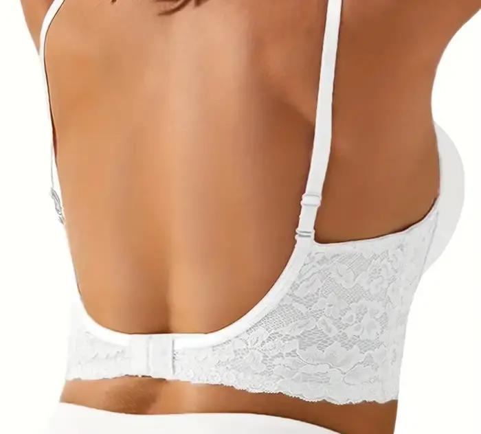 Soutien-gorge dos nu Invisible Bralette dentelle soutiens-gorge de mariage bas dos sous-vêtements Push Up brassière femmes sans couture Lingerie Sexy Corset BH