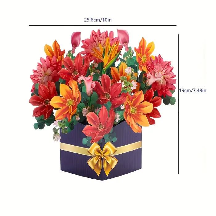Carte pop-up 3D pour la fête des mères, bouquet de fleurs, carte de vœux pour maman, cadeau artisanal DIY pour la fête des mères, fournitures de décoration