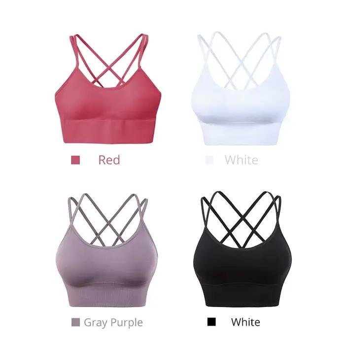 Soutien-gorge rembourré croisé dans le dos pour femme