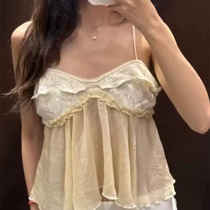 Nouveau haut de lingerie en dentelle patchwork