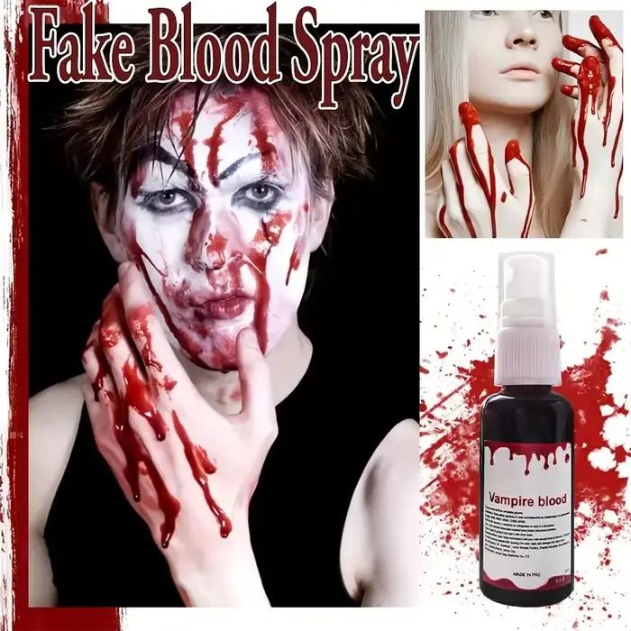 Spray de faux sang pour maquillage d'Halloween, fausses plaies réalistes, faux sang lavable, pour costume de sang facial de vampire zombie d'Halloween