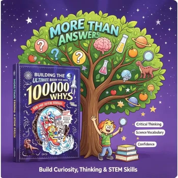 Livre scientifique 100 000 pourquoi pour enfants, développe la pensée critique et la mentalité scientifique, cadeau éducatif STEM pour les 6-12 ans