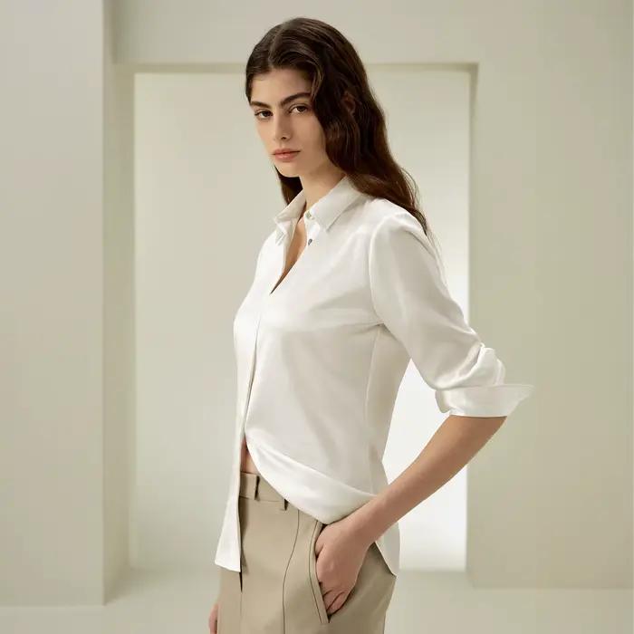 LILYSILK Chemise élégante en soie avec silhouette pour femme