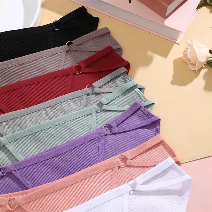 3 pièces culottes pour femmes sous-vêtements respirants Sexy Lingerie confortable slips rayés en coton mode caleçons confortables vente