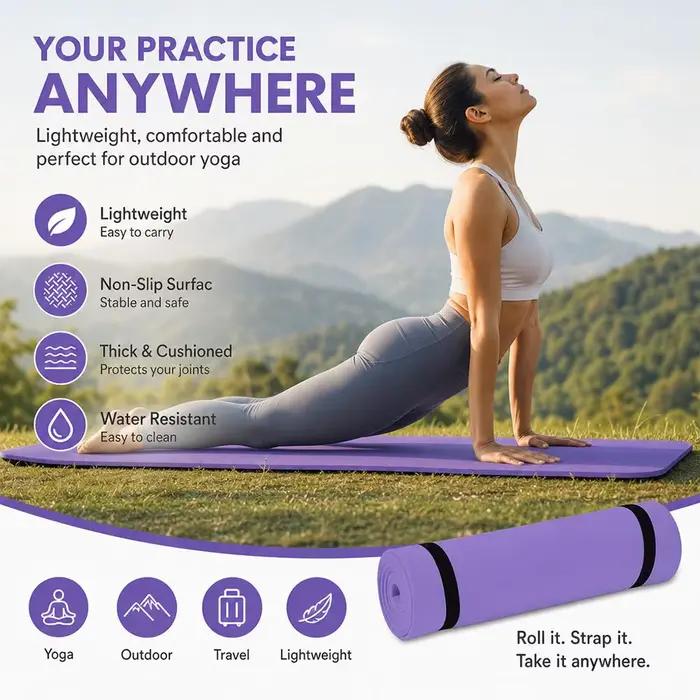 Tapis de fitness antidérapant pour exercices de Pilates, musculation, sport, gymnastique, équipement de fitness