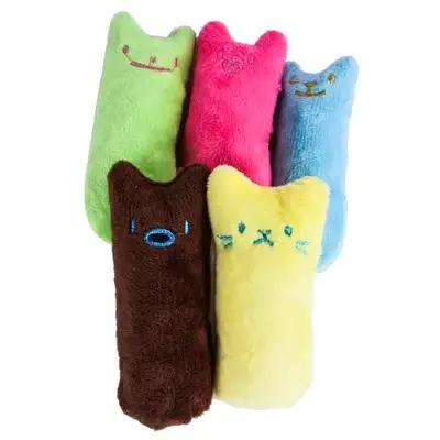 Jouets pour attraper des dents, herbe-aux-chats, jouet interactif amusant en peluche pour chaton, jouet Vocal à mâcher, griffes, morsure du pouce, menthe pour chat