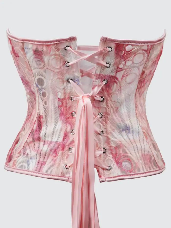 Corset en dentelle imprimé floral pour femme