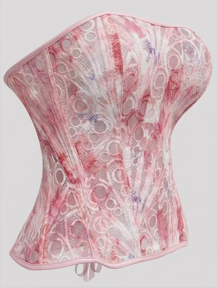 Corset en dentelle imprimé floral pour femme
