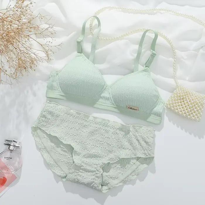 Femmes ensemble de soutien-gorge Sport Lingerie sans fil Bralette haut Sexy taille basse culotte femme sans couture