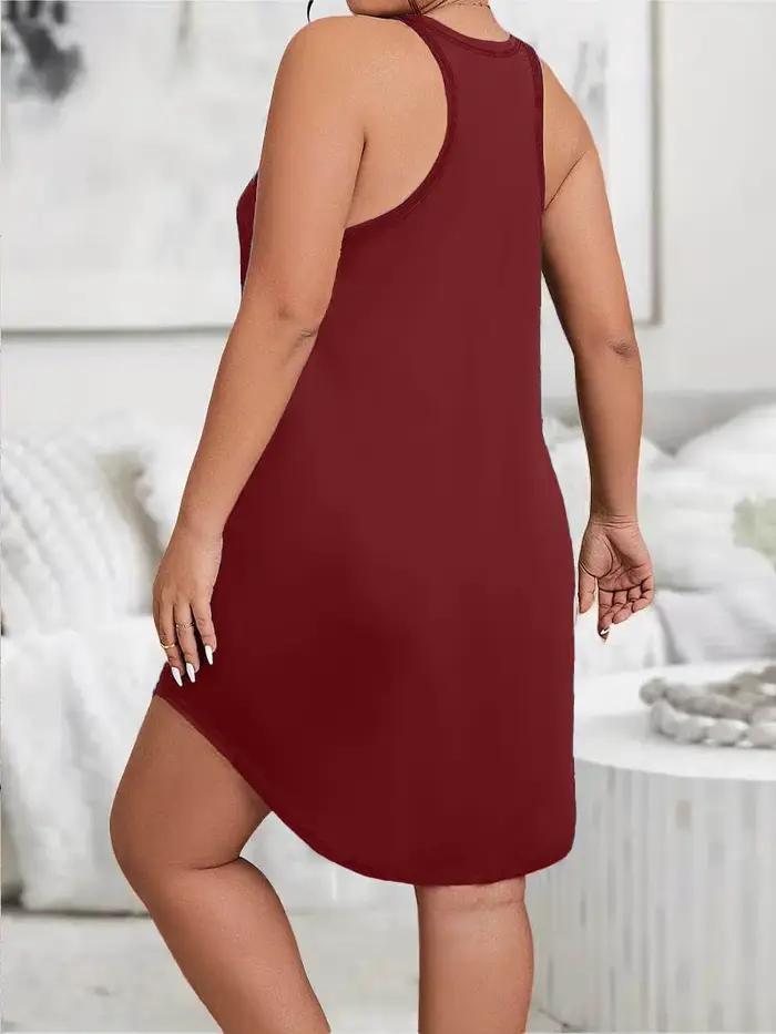 Chemise de nuit grande taille polyester à imprimé lettres style basique pour femmes occassions spéciales nuit tranquille confort durable