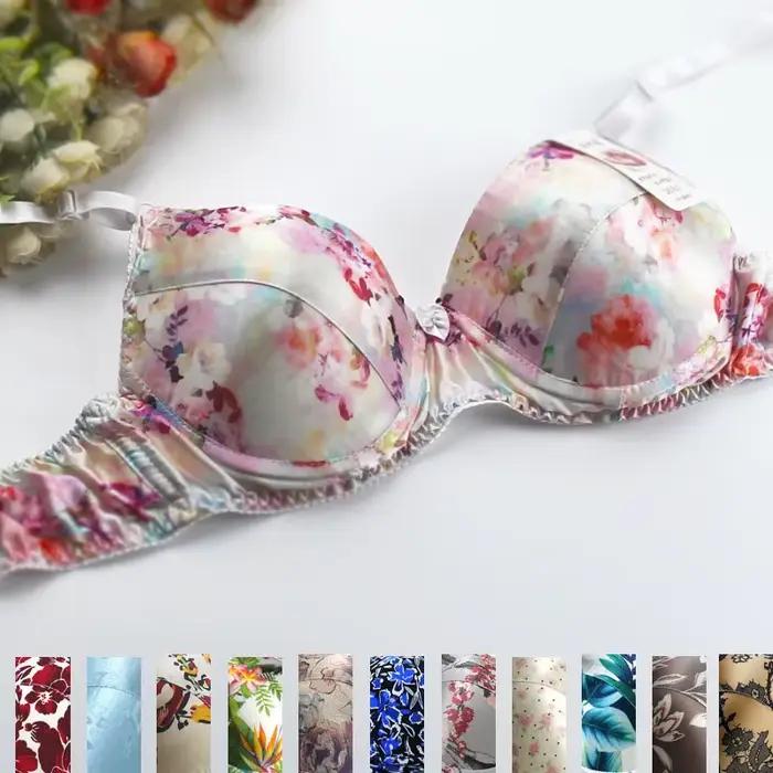 Soutien-gorge en soie de mûrier 100 % double face imprimé