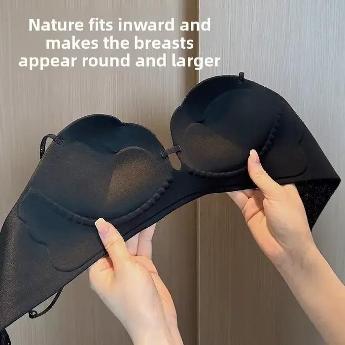 Soutien-gorge push-up sans fil pour petites poitrines, soutien doux, bretelles réglables, imprimé lettres, contrôle des poitrines latérales, lingerie sculptante, soutien-gorge quotidien