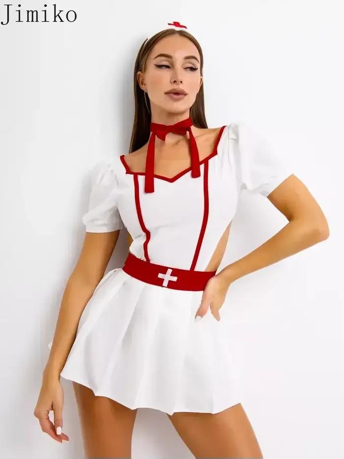 Womend – Costume d'infirmière coquine pour femmes, robe de Cosplay pour adultes, ensemble de tablier de jeu de rôle, Costume d'infirmière, uniforme pour femmes de 18 ans et plus