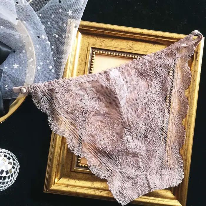 Culotte String Transparente Sans Couture Dentelle Mini Nœud Pour Femmes Occasions Spéciales