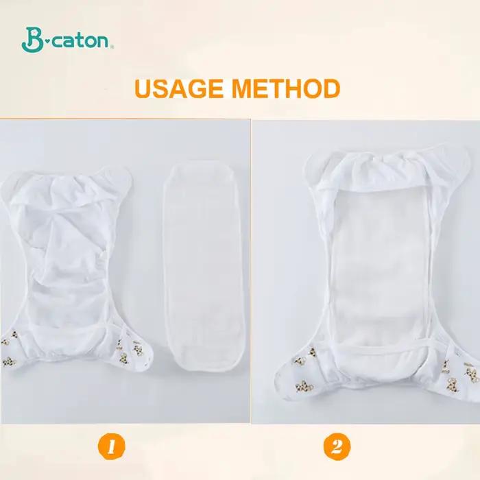 Couches réutilisables pour bébé, 10 pièces/5 pièces, lavables, en coton écologique, couches en tissu à 3/6 couches pour enfants, respirantes et absorbantes
