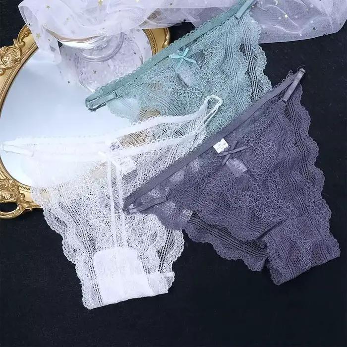 Culotte String Transparente Sans Couture Dentelle Mini Nœud Pour Femmes Occasions Spéciales