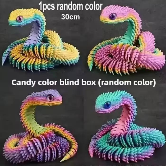 Jouet articulé mobile serpent imprimé en 3D, poupée de Simulation, modèle de serpent, décoration de bureau, jouet artisanal pour enfants, cadeau 30cm