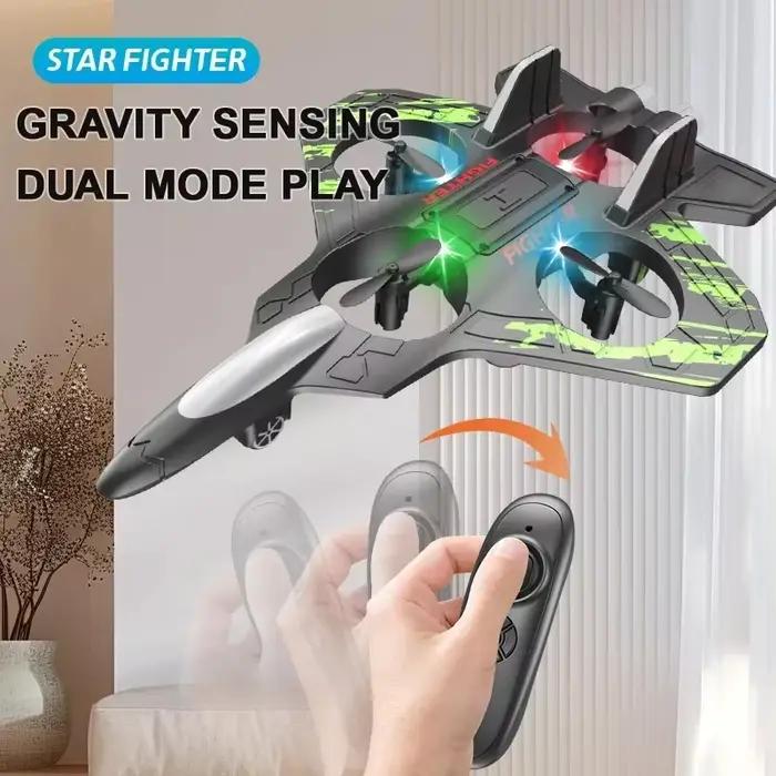 Hélicoptère télécommandé HOMEFISH 2.4G, planeur électrique en mousse, cascadeur, vol stationnaire, UAV, avec lumières LED, modèle d'avion