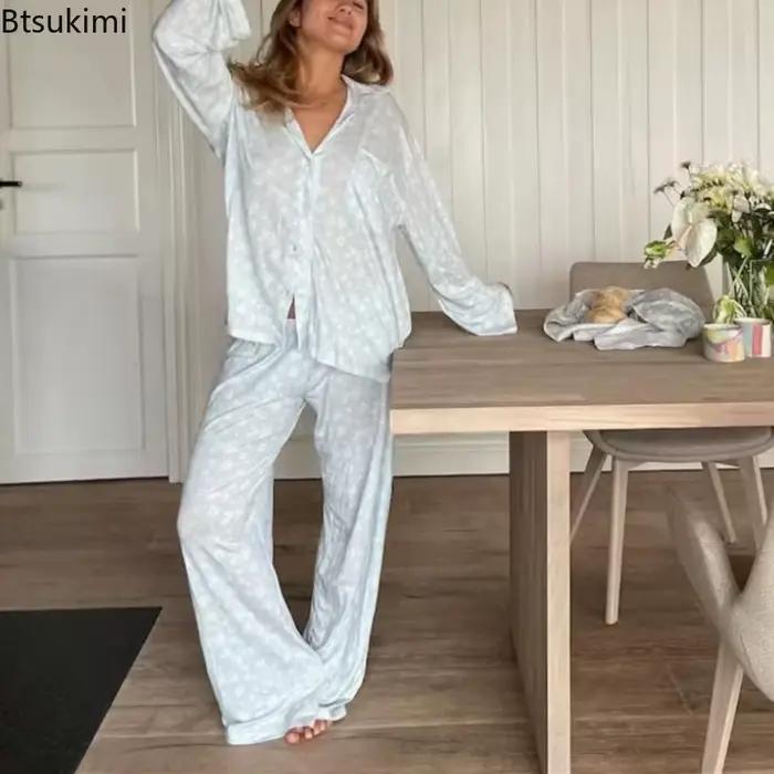 Ensemble pyjama décontracté imprimé floral pour femmes