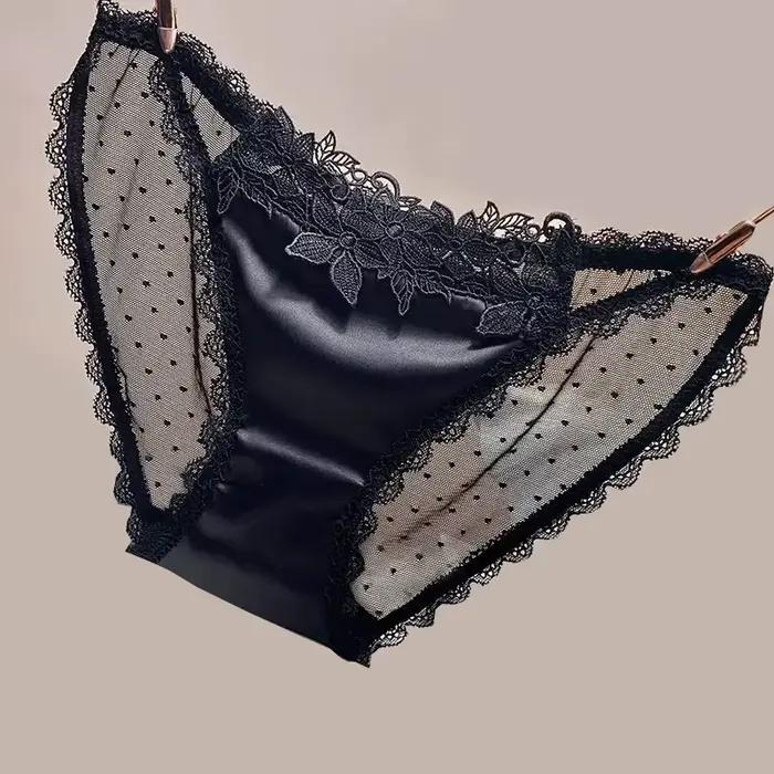 Slips en satin sans couture pour femmes, lingerie sexy, sous-vêtements transparents, confort doux et élégance pour les occasions quotidiennes et romantiques