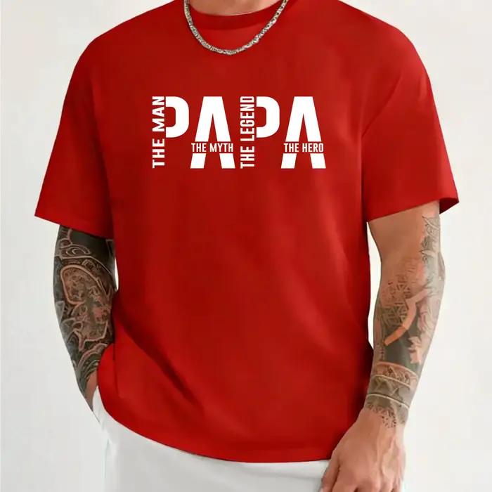 T-shirt drôle Papa le Homme le Mythe la Légende pour hommes, vêtements pour papa, t-shirt à manches courtes, t-shirts pour hommes, vêtements, hauts