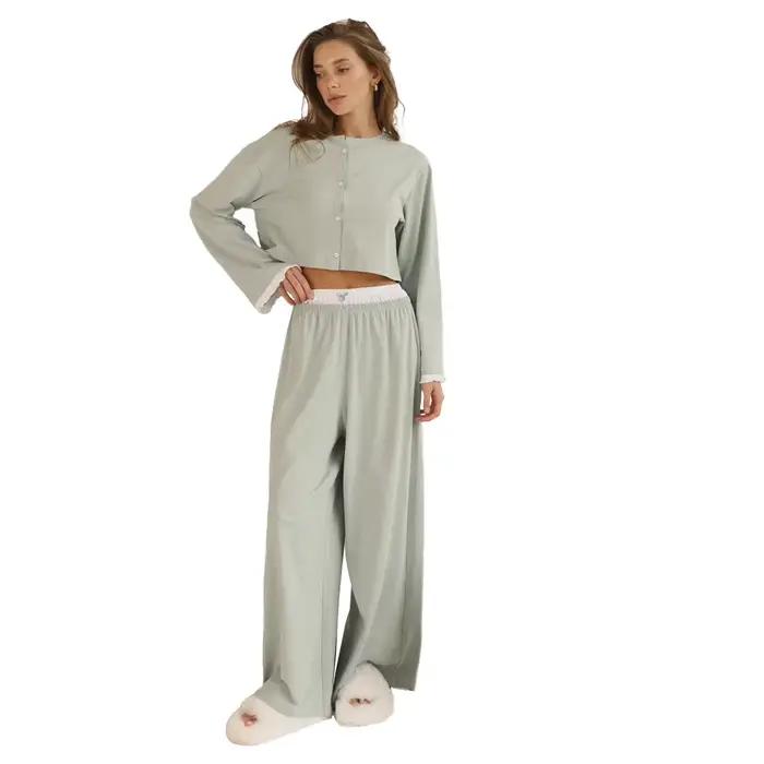 Faux deux pièces à manches longues et pantalon