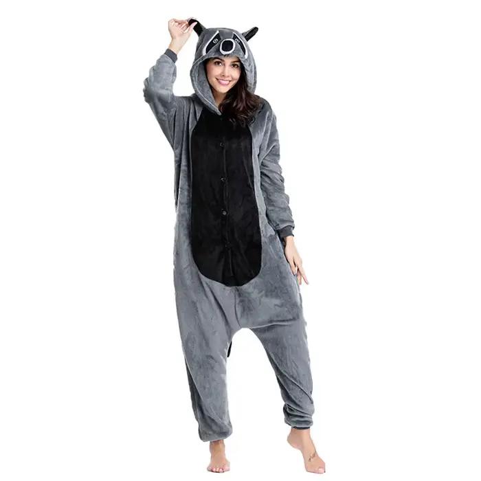 Hommes Pyjamas Animal Kigurumi femmes raton laveur Onesies pour adultes dessin animé une pièce Pijamas corps complet cadeau d'anniversaire Cosplay Costume