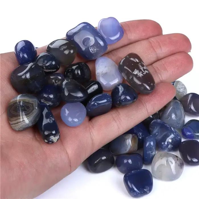 Grand gravier Agates bleues fines, pierres irrégulières, minéraux bruts pour Aquarium, ornement de décoration de la maison