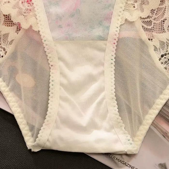 Culottes WONTIVE à imprimé floral, maille ultra-fine, élasthanne et dentelle, lingerie intime pour femmes, taille unique, féminité discrète, confort toute la journée