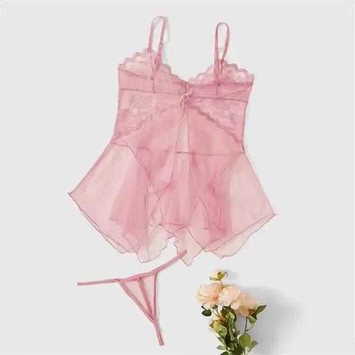 Nouvelle Lingerie Sexy pour Femmes Raffinées : Ensemble Intime en Dentelle et Tulle Transparent Élégant pour des Nuits de Rêve