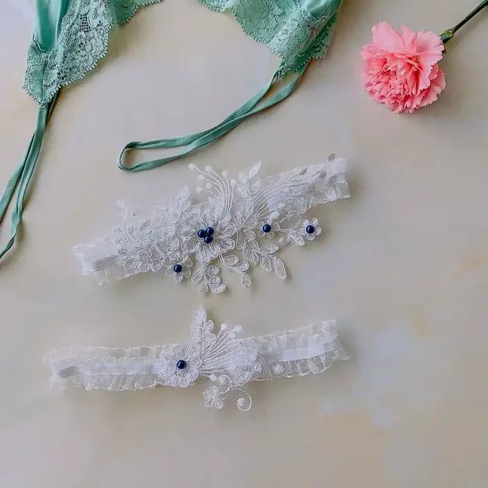 Porte-jarretelles de mariage sexy, accessoires de cosplay de la mariée, nœud papillon, fleur, dentelle, anneau de jambe élastique, jarretière de jambe de patients, lingerie de mode