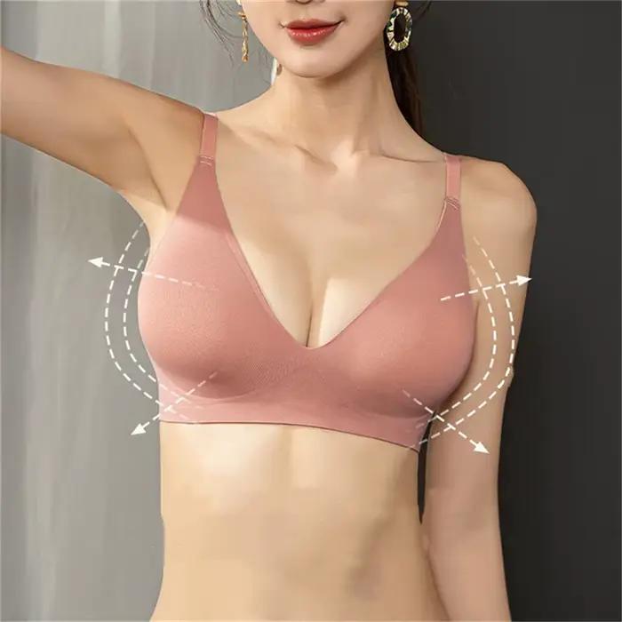 Soutien-gorge push-up respirant sans anneau en acier pour femme