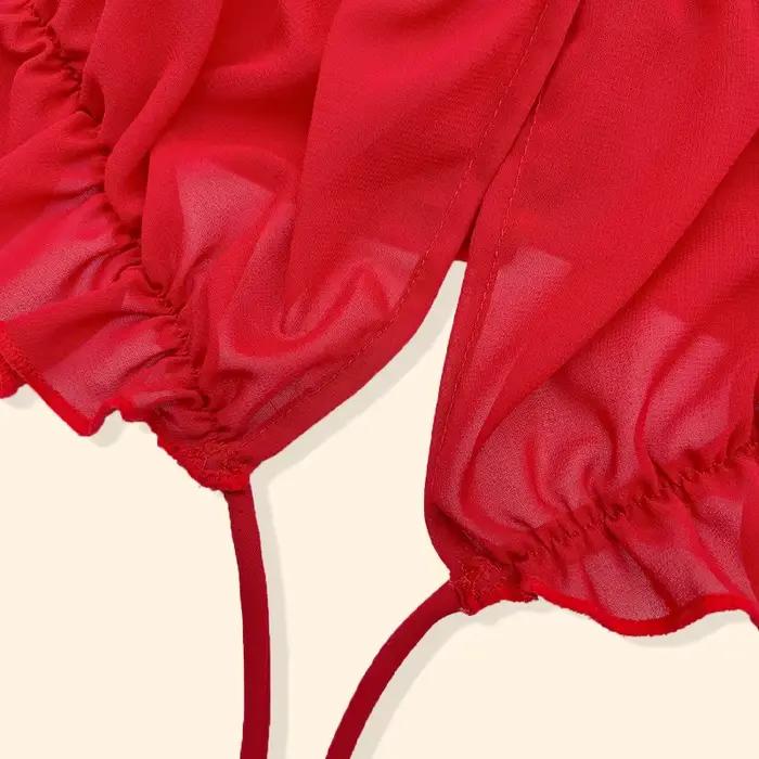 Soutien-Gorge Rouge à Volants pour le Jour de Noël et le Nouvel An