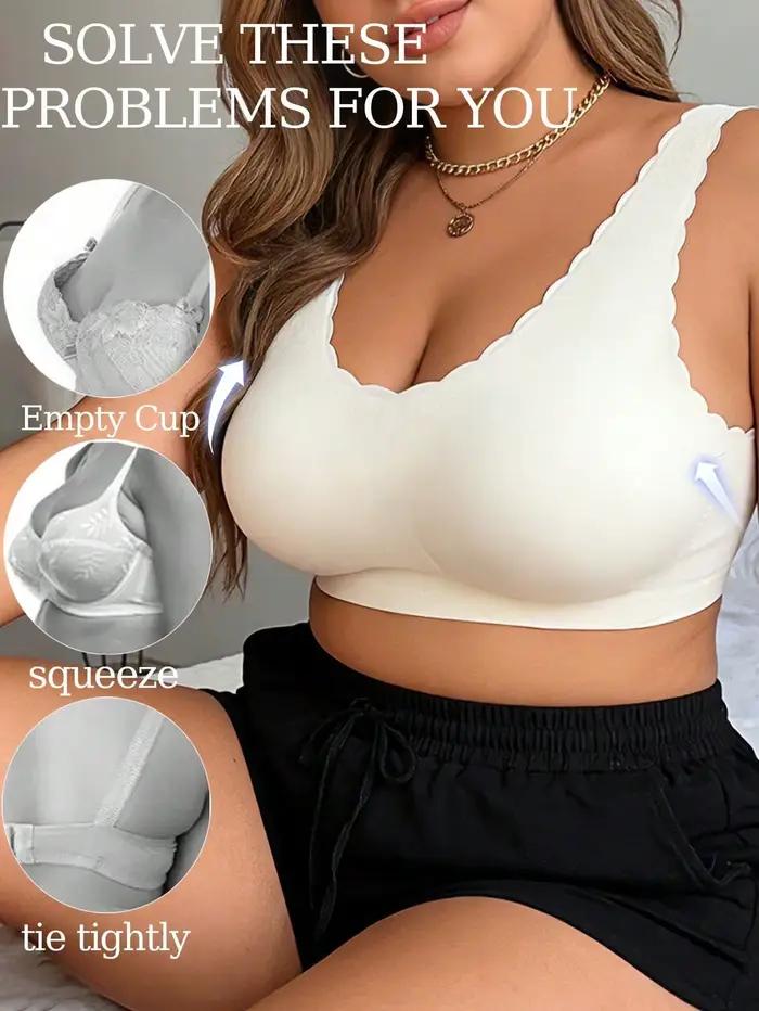Soutien-gorge sans fil grande taille pour femmes, hauts de sport sans couture, soutien-gorge push-up sexy, doux, confortable, respirant, sans armatures, grande taille