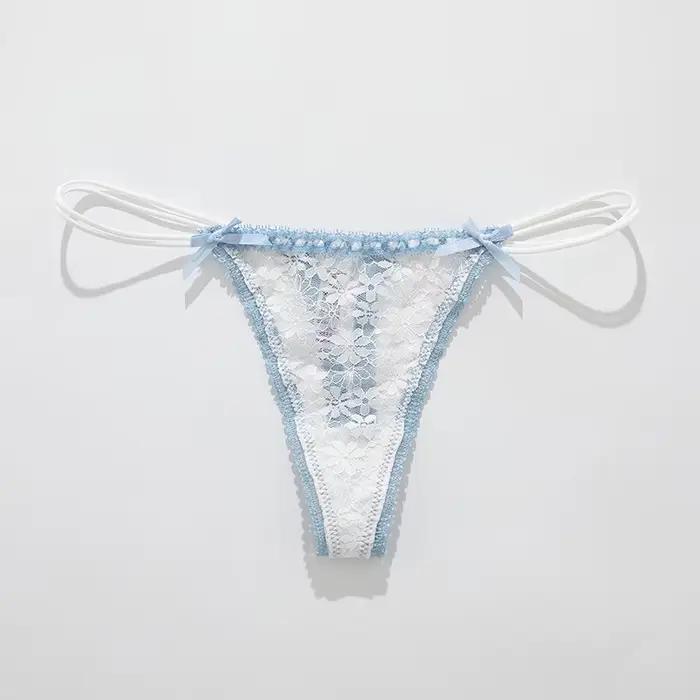 Culottes en dentelle à nœud sexy pour femme