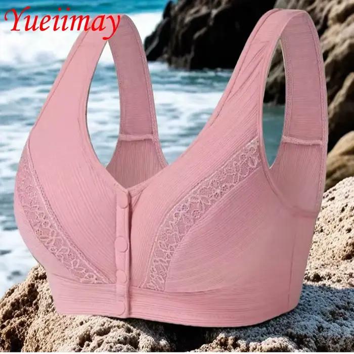 YUEI IMAY Soutien-gorge de mastectomie pour femme avec fermeture frontale en coton avec poche pour prothèse mammaire en silicone Form8112