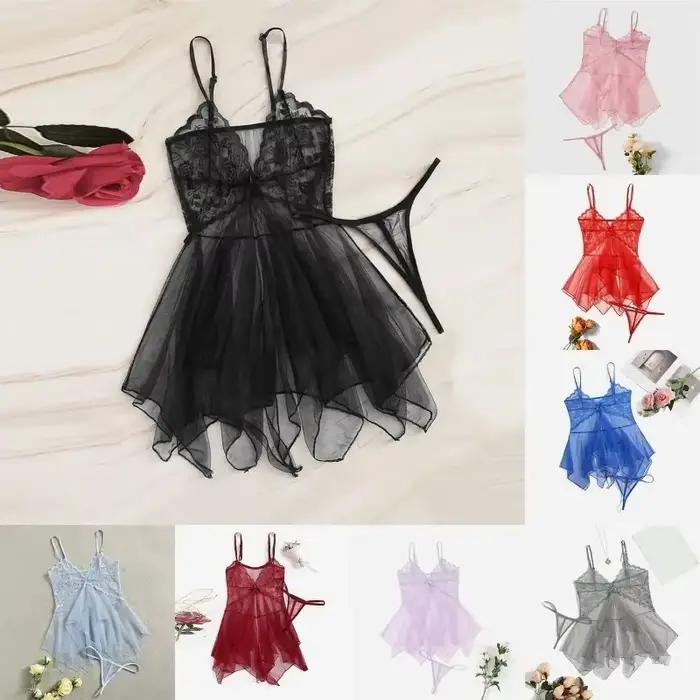 Nouvelle Lingerie Sexy pour Femmes Raffinées : Ensemble Intime en Dentelle et Tulle Transparent Élégant pour des Nuits de Rêve
